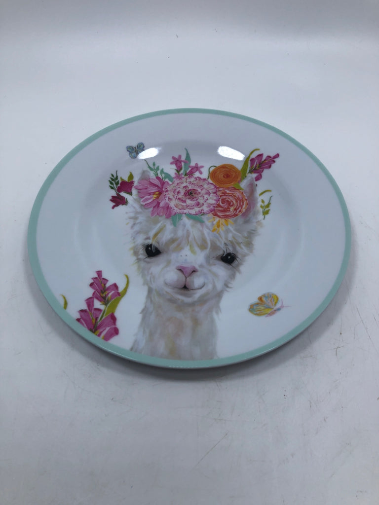 4 MELAMINE LLAMA PLATES.