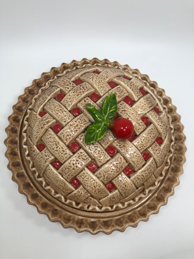 CERAMIC 'CHERRY PIE' PIE BAKING DISH.