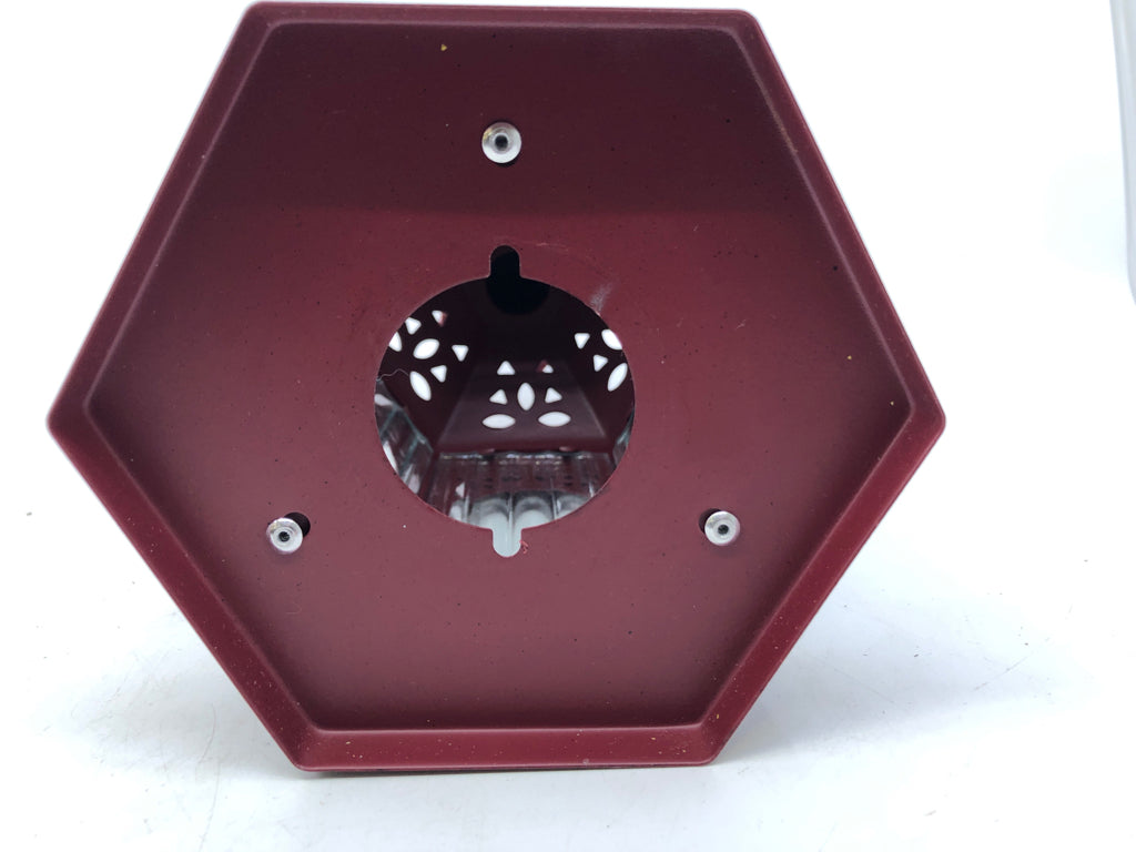 RED TEA LIGHT HOLDING LANTERN.
