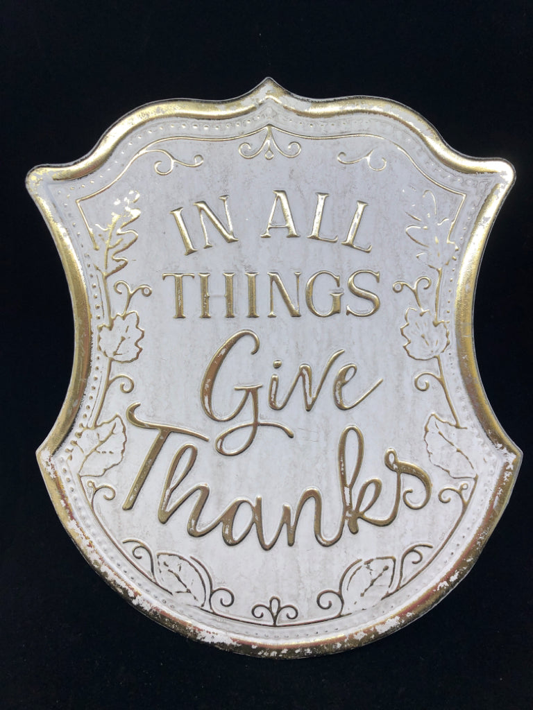 IN ALL THINGS- METAL SIGN/WALL HANGING.