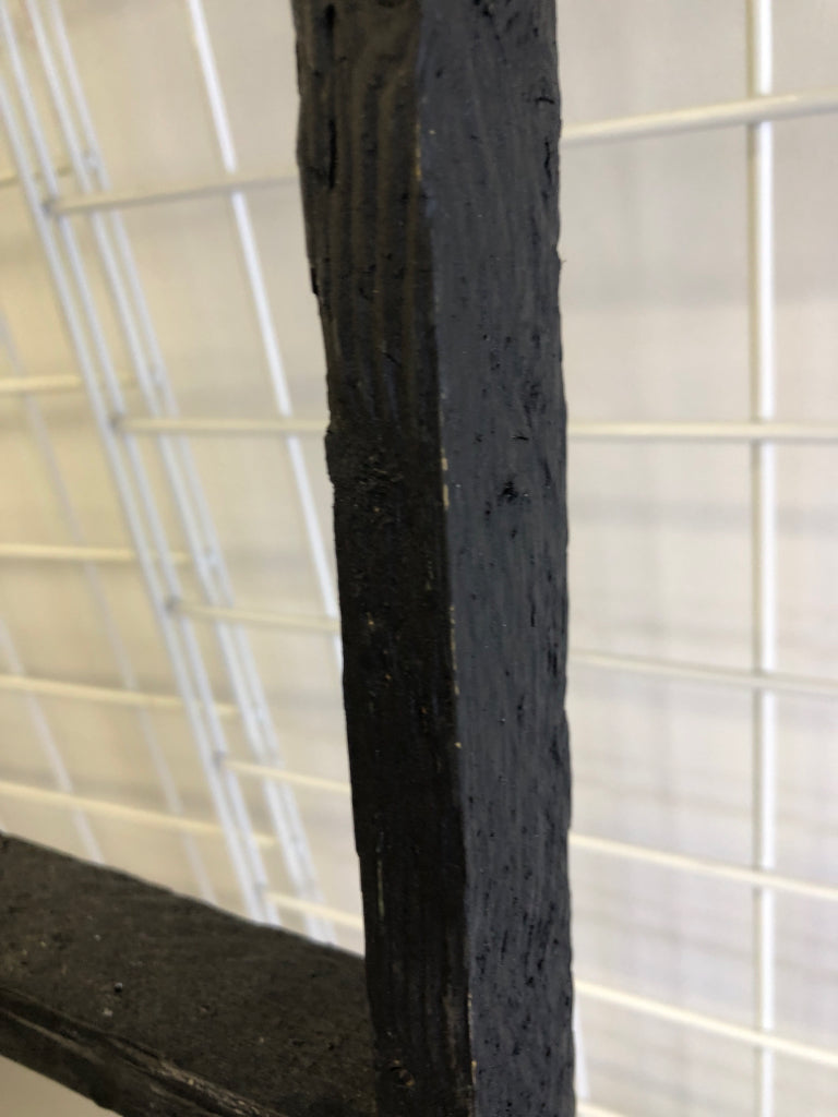 BLACK DECORATIVE LADDER W FAUX GARLAND.