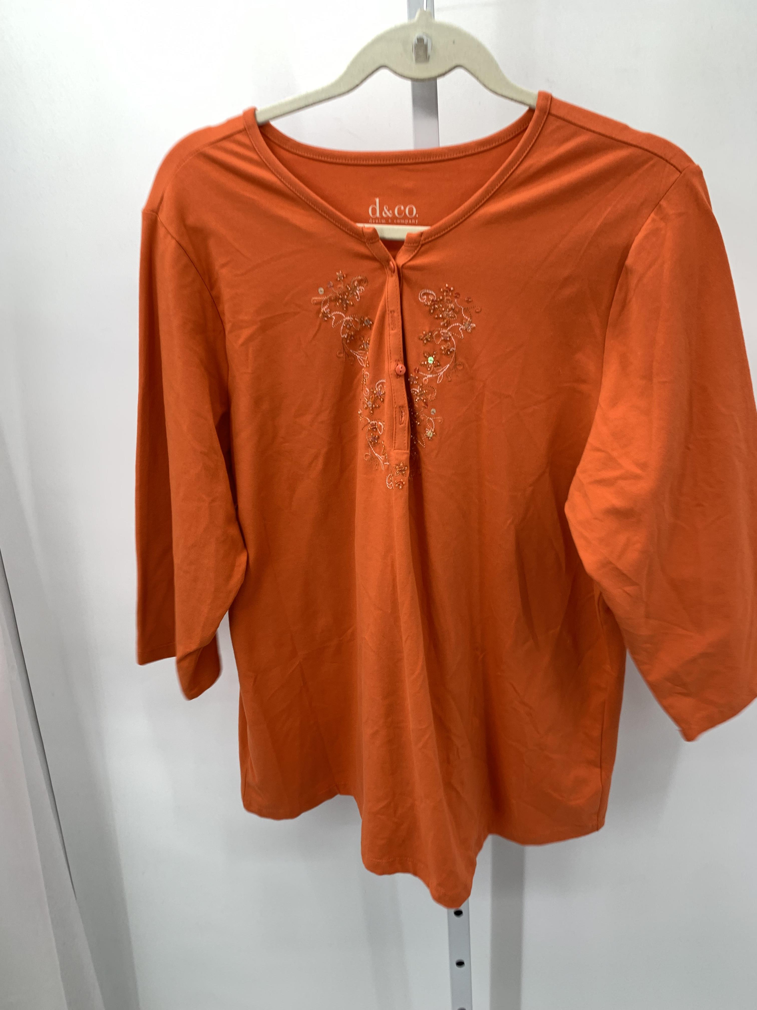 d & co. Size Extra Large Misses 3/4 Sleeve Shirt