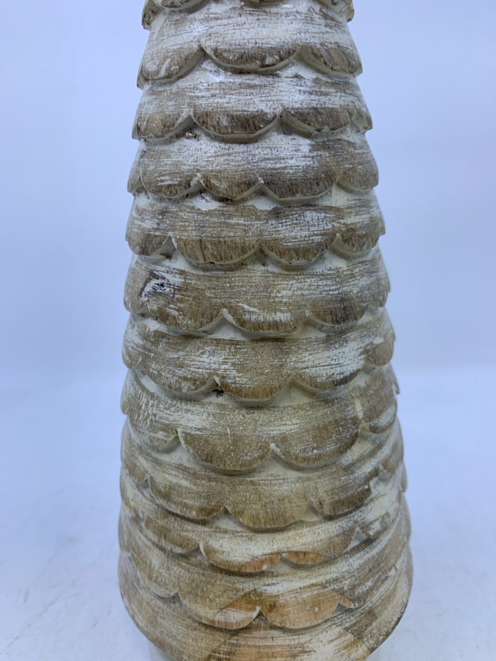 SCALLOP EDGE TREE ON MARBLE BASE.
