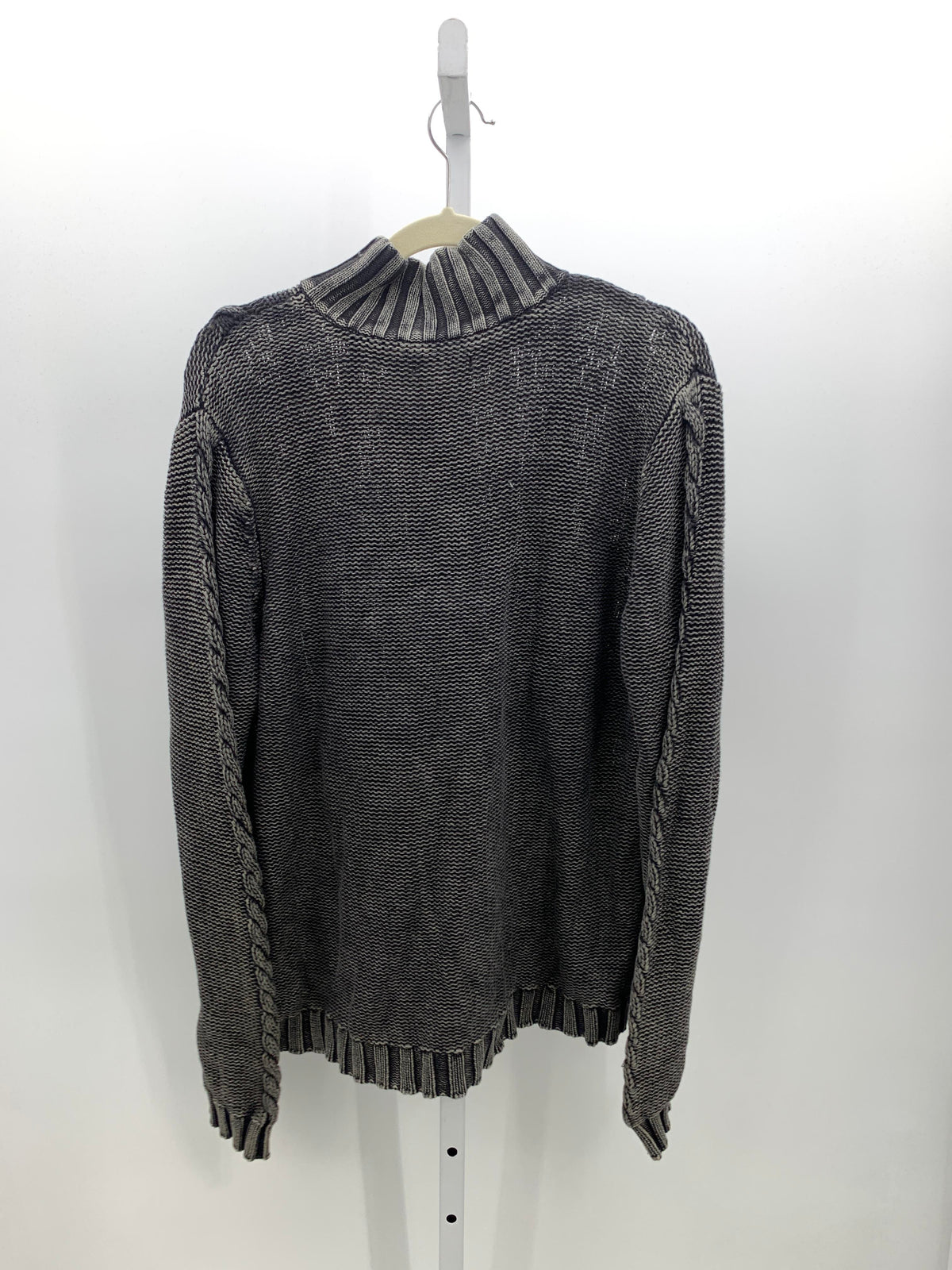 CABLED PARTIAL ZIP.