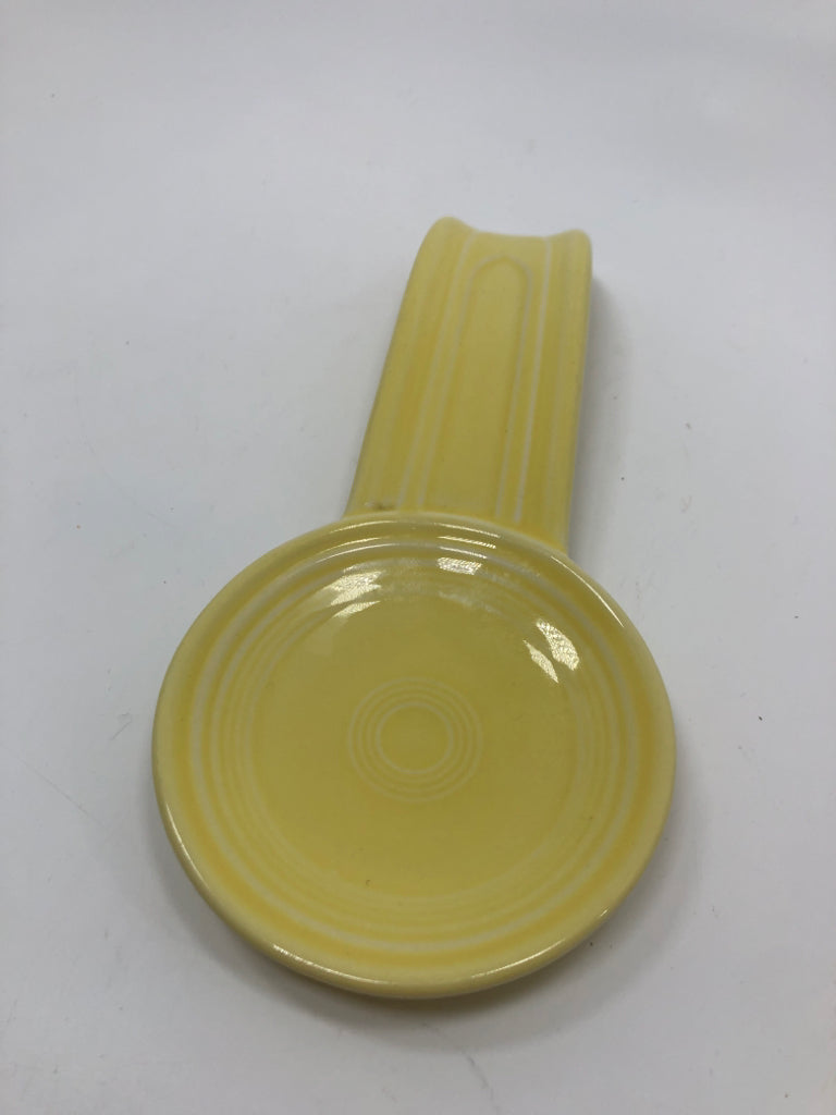 YELLOW FIESTA WARE SPOON REST.