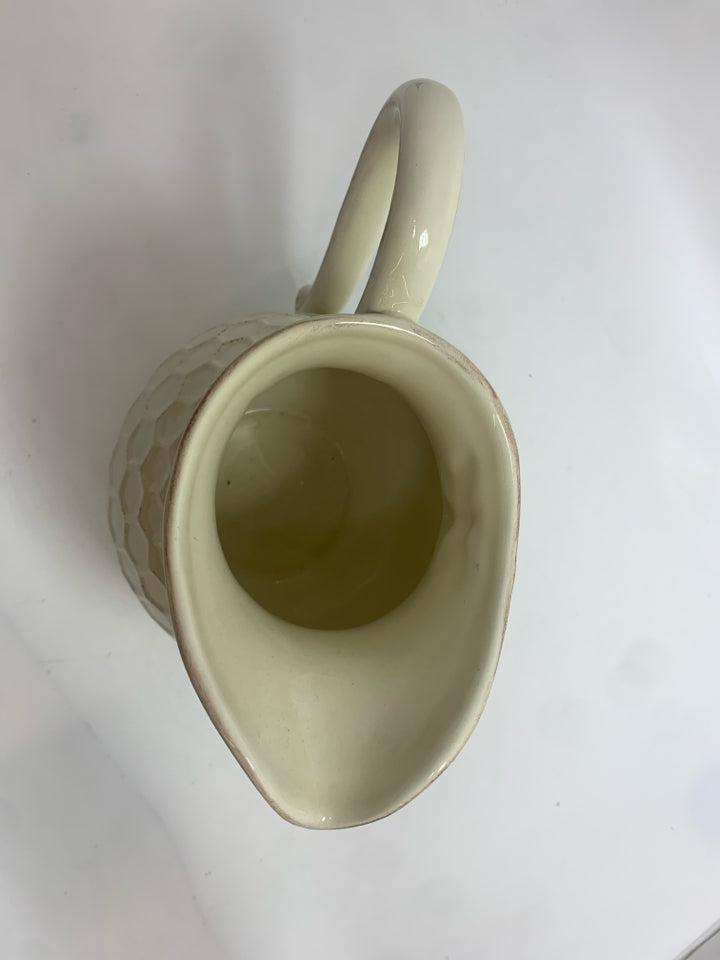 CREAM HONEYCOMB PITCHER.