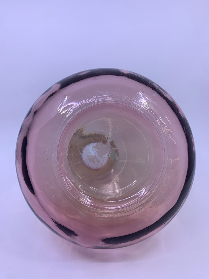 HEAVY BROWN ROUND NARROW NECK VASE.