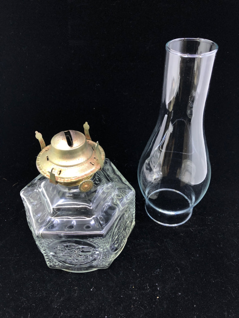 VTG HEXAGON OIL LAMP.
