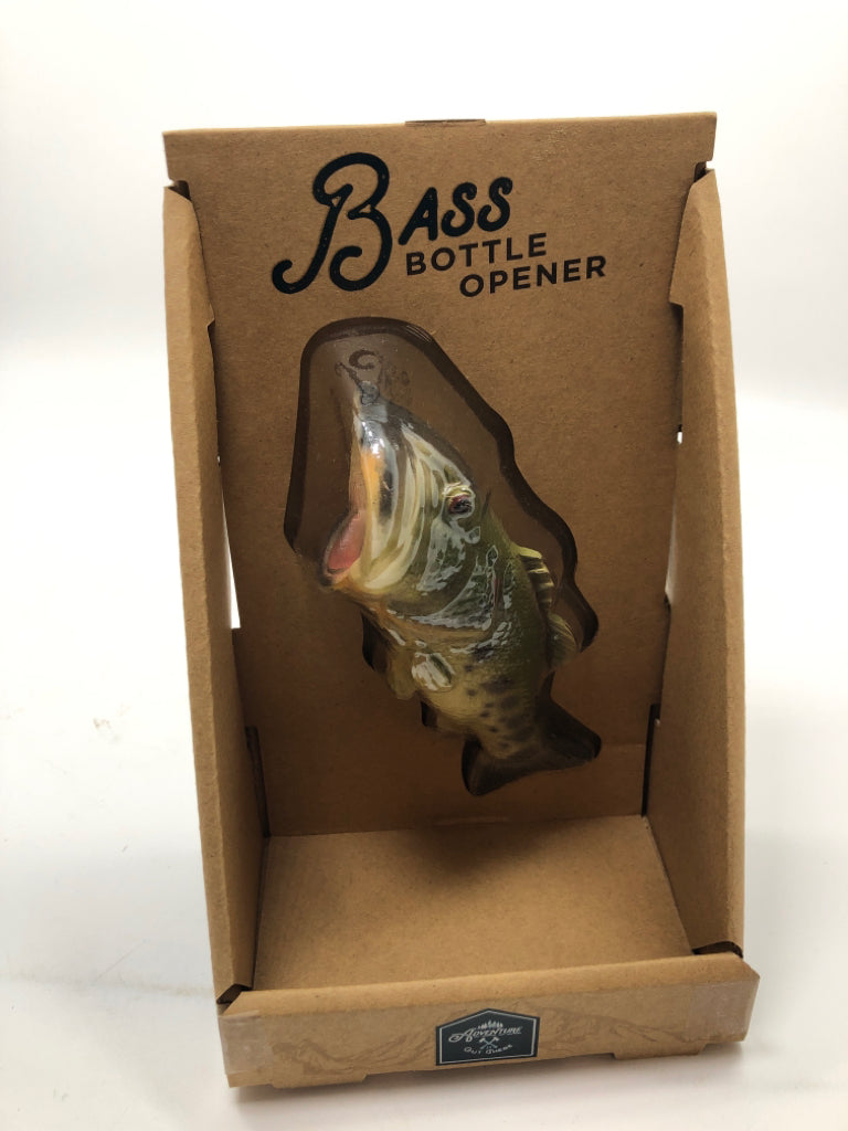 NIP ADVENTURE GREEN BASS BOTTLE OPENER.
