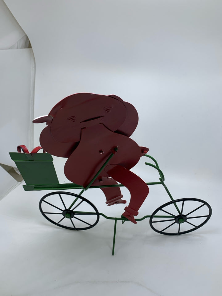 METAL SANTA BIKING STANDING DECOR.