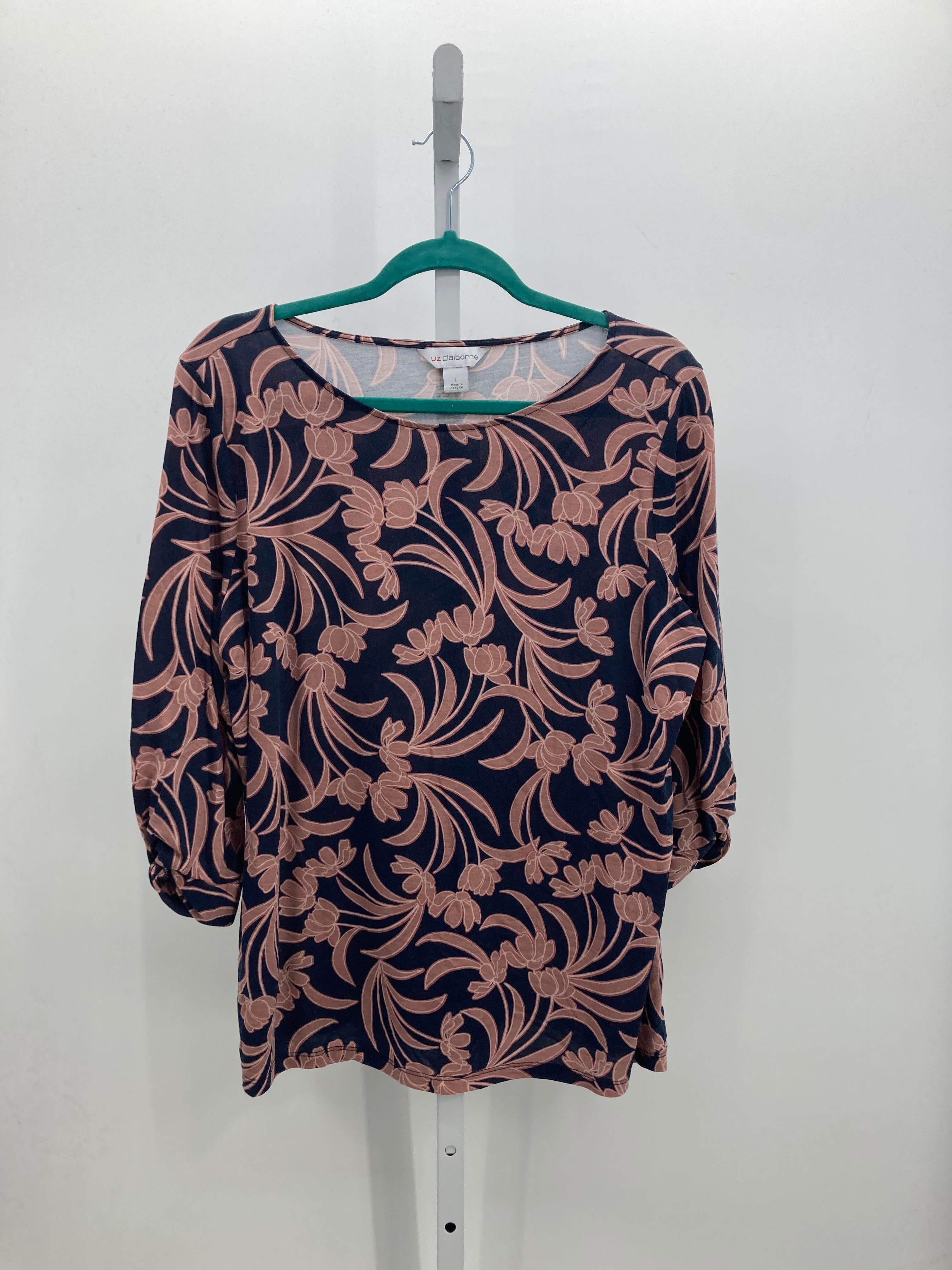 Liz Claiborne Size Large Misses 3/4 Sleeve Shirt