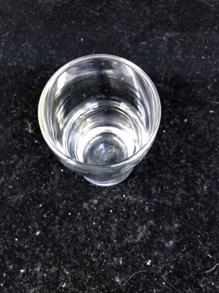 6 SMALL JUICE GLASSES.