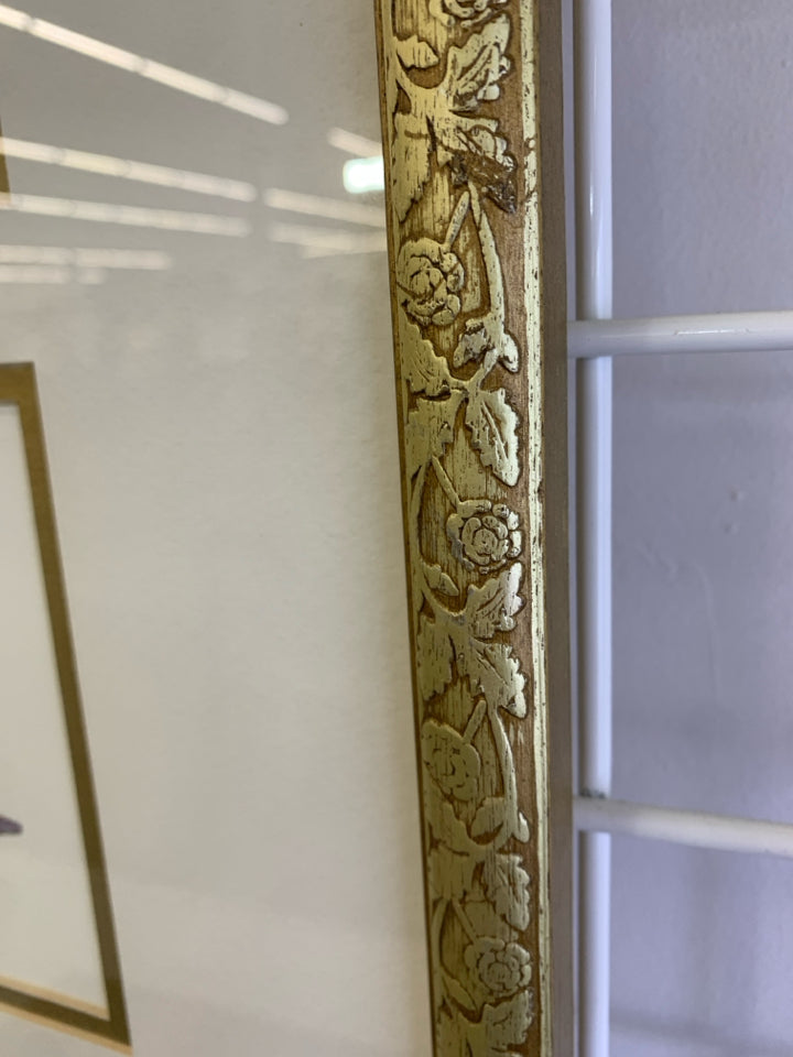 TEACUPS PAINTING IN GOLD FRAME.