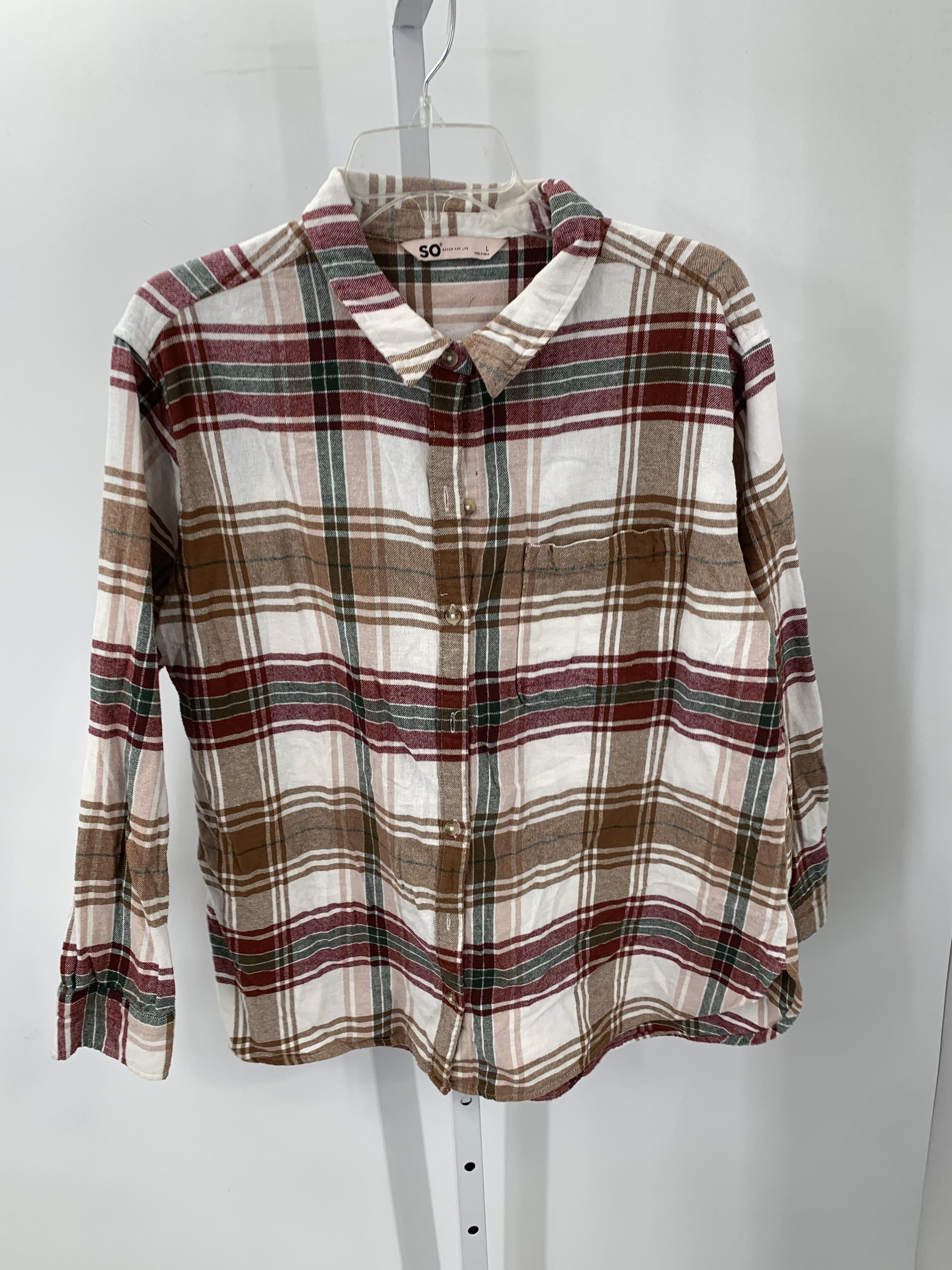 SO Size Large Juniors Long Sleeve Shirt