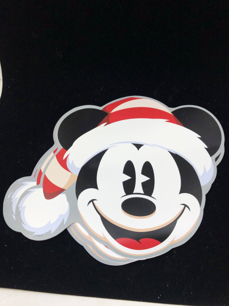 4 PLASTIC/FOAM SANTA MICKEY PLACEMATS.