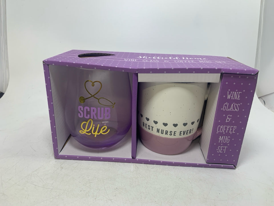 NIB NURSE THEMED WINE GLASS/COFFEE MUG.