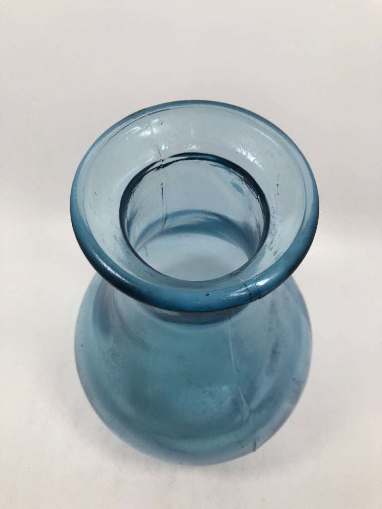BLUE GLASS VASE.