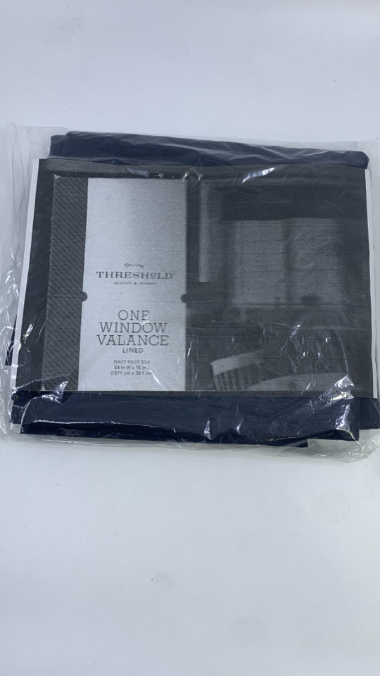 NIP NAVY WINDOW VALANCE THRESHOLD.