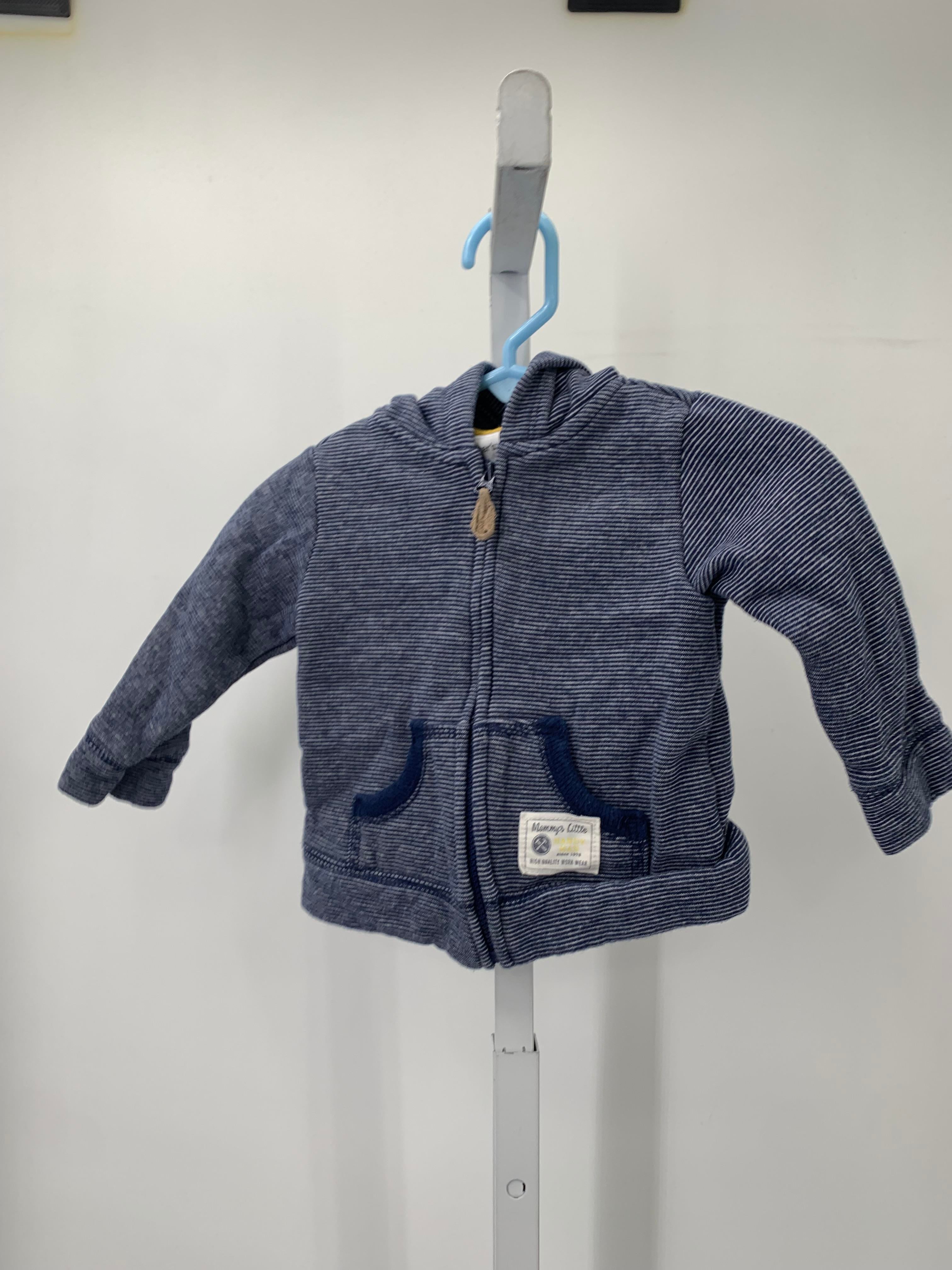 WHITE STRIPS HOODED KNIT