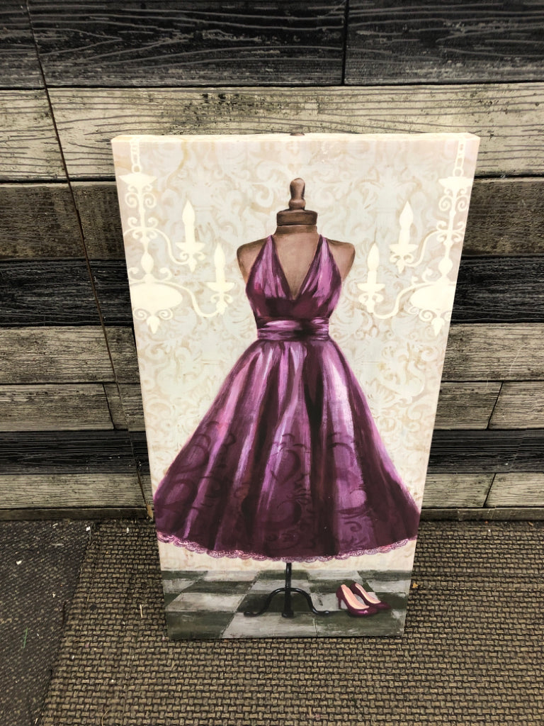 PURPLE DRESS ON CANVAS.