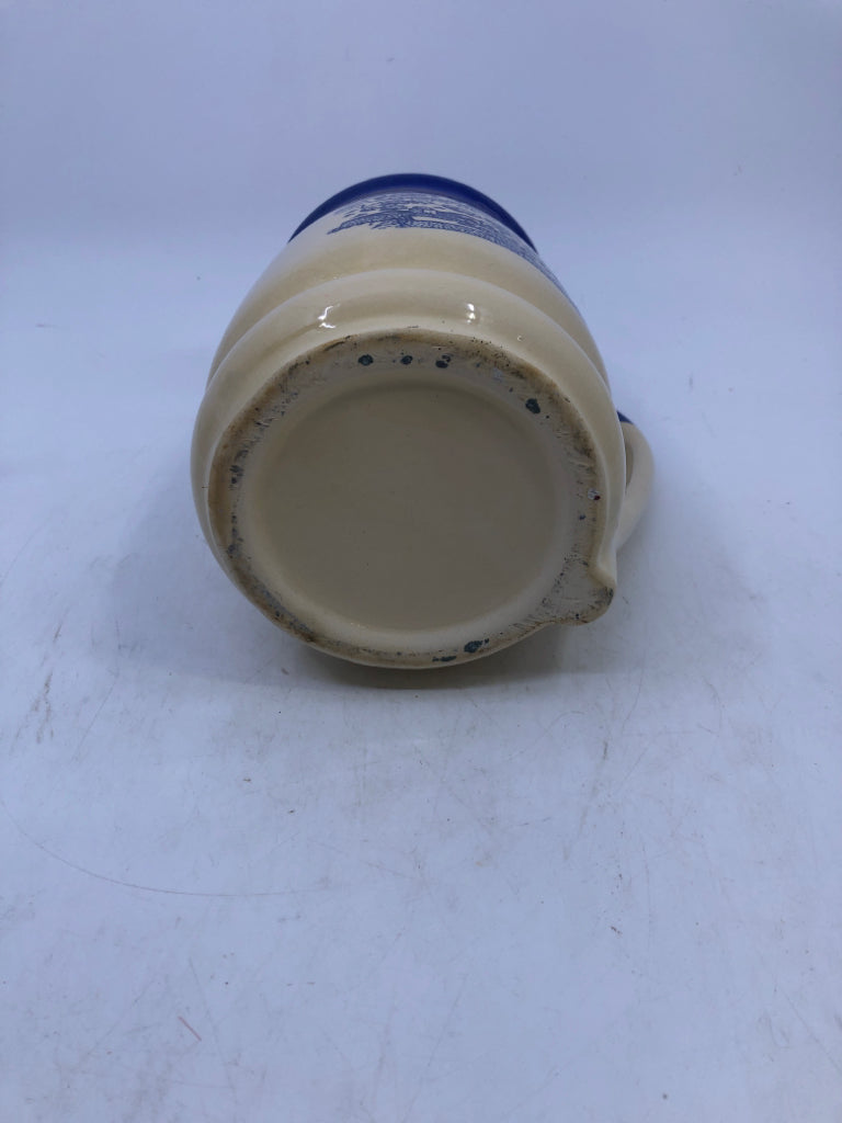 FORT TICONDEROGA CREAM/BLUE CERAMIC MUG.