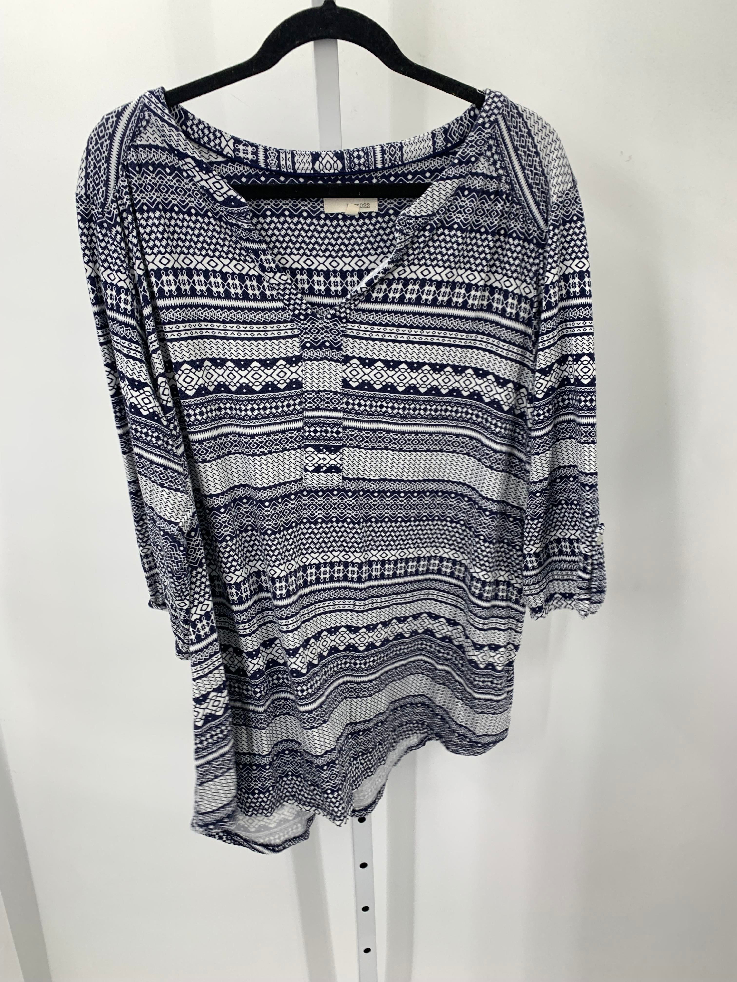 Size 2X Womens 3/4 Sleeve Shirt