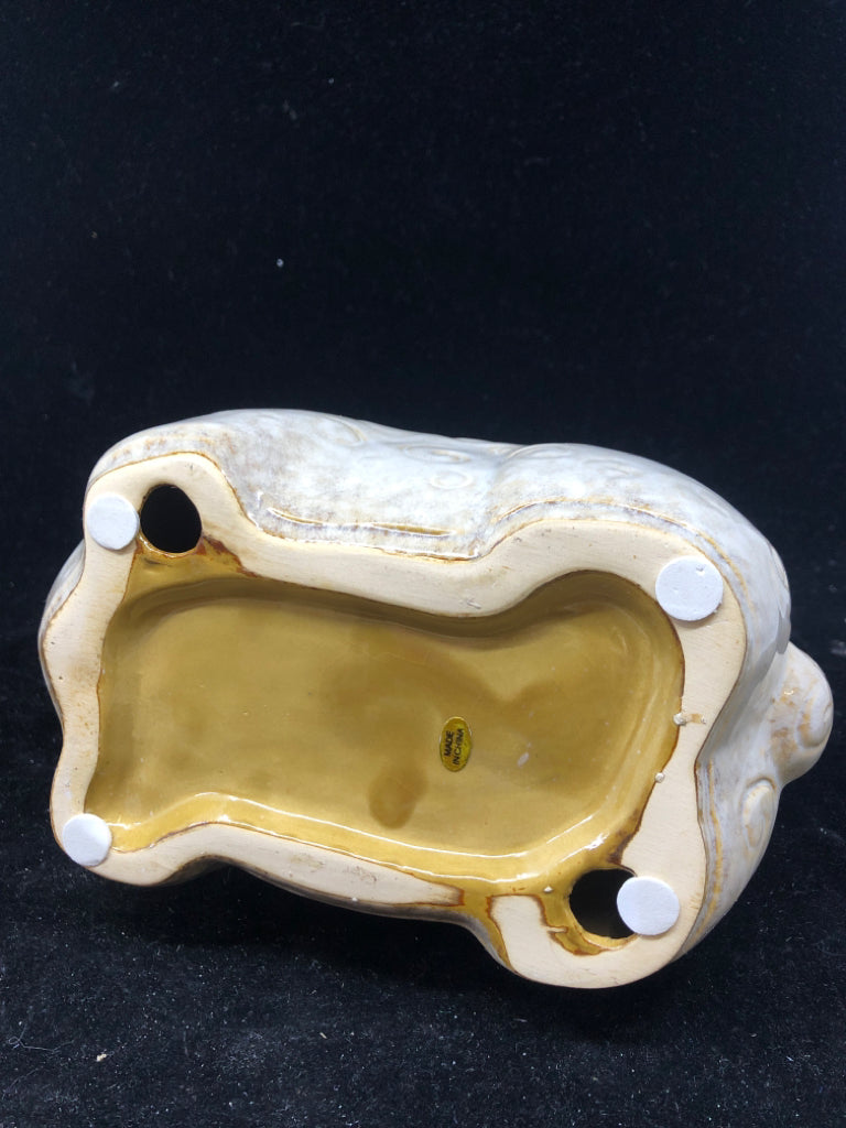FULL TAN CERAMIC SHEEP.