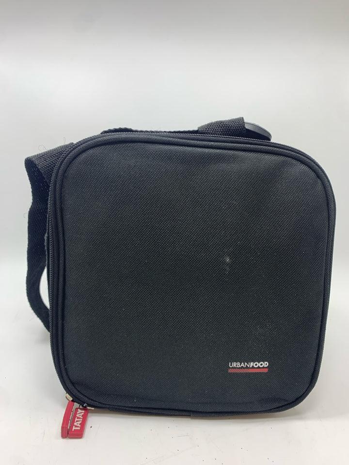 5PC BLACK LUNCH BOX W/FOOD STORAGE CONTAINERS.