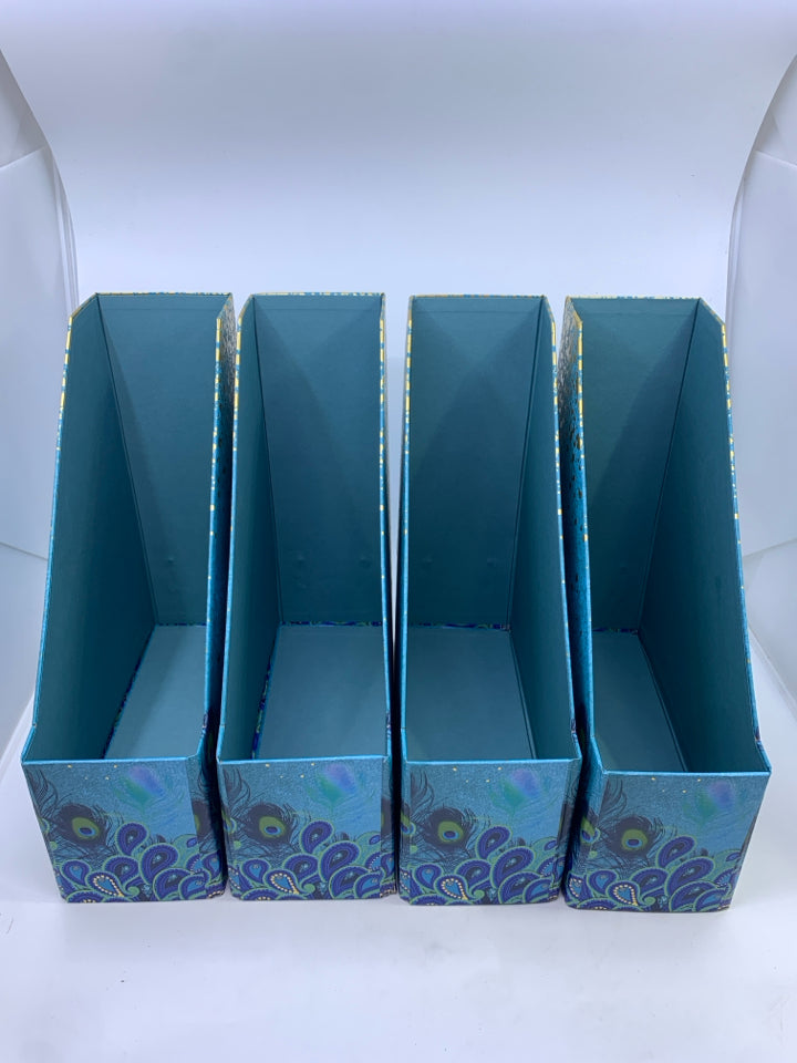 4-BLUE PEACOCK FILE ORGANIZER.