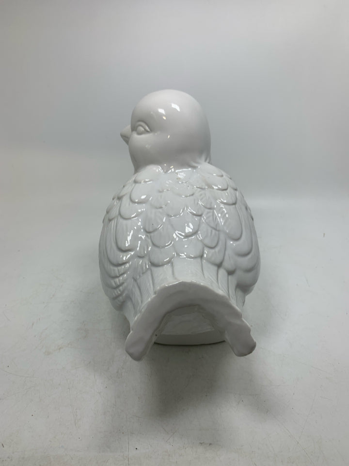 STANDING CERAMIC TEXTURED CHICKADEE.