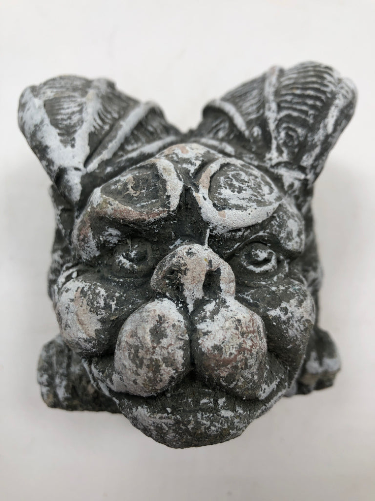 DISTRESSED STONE GARGOYLE.