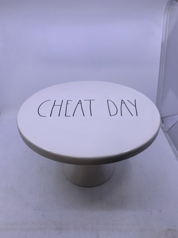 FOOTED WHITE CHEAT DAY CAKE STAND.