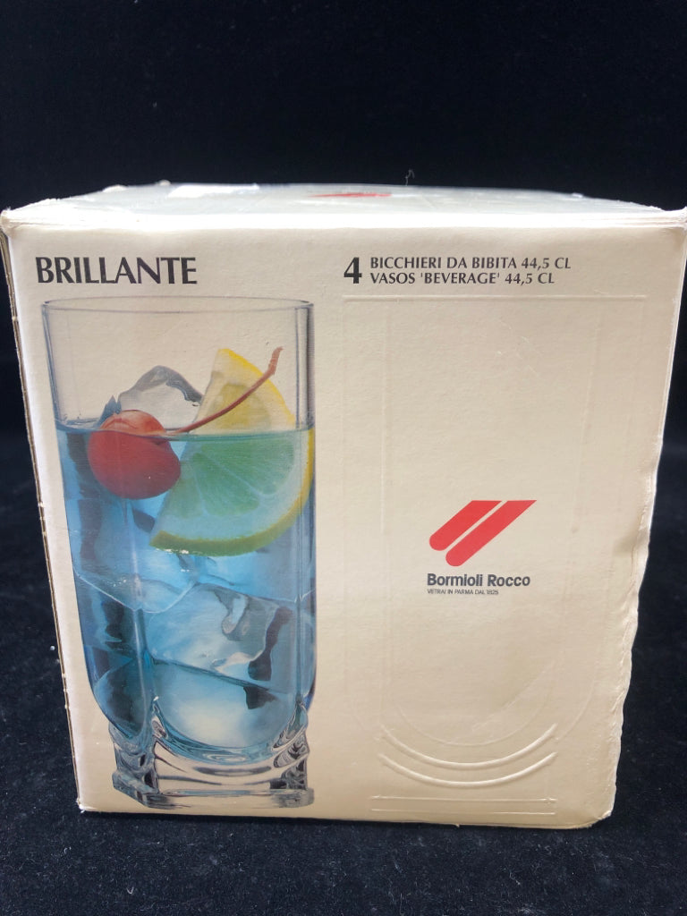 4 TUMBLER WATER GLASSES.