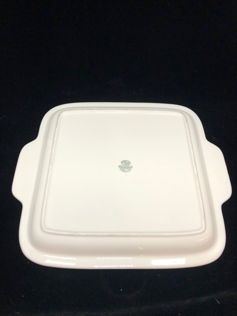 SQUARE SWEET PEA SERVING PLATTER W/HANDLES.