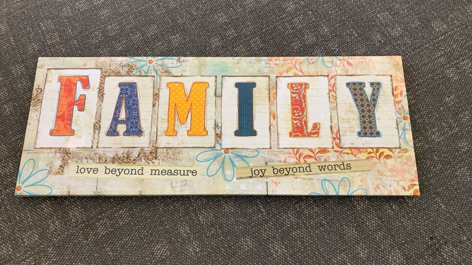 FAMILY LOVE BEYOND MEASURE CANVAS WALL ART.