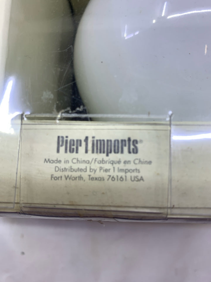NIB WHITE 5 PC TEA SET PIER ONE.