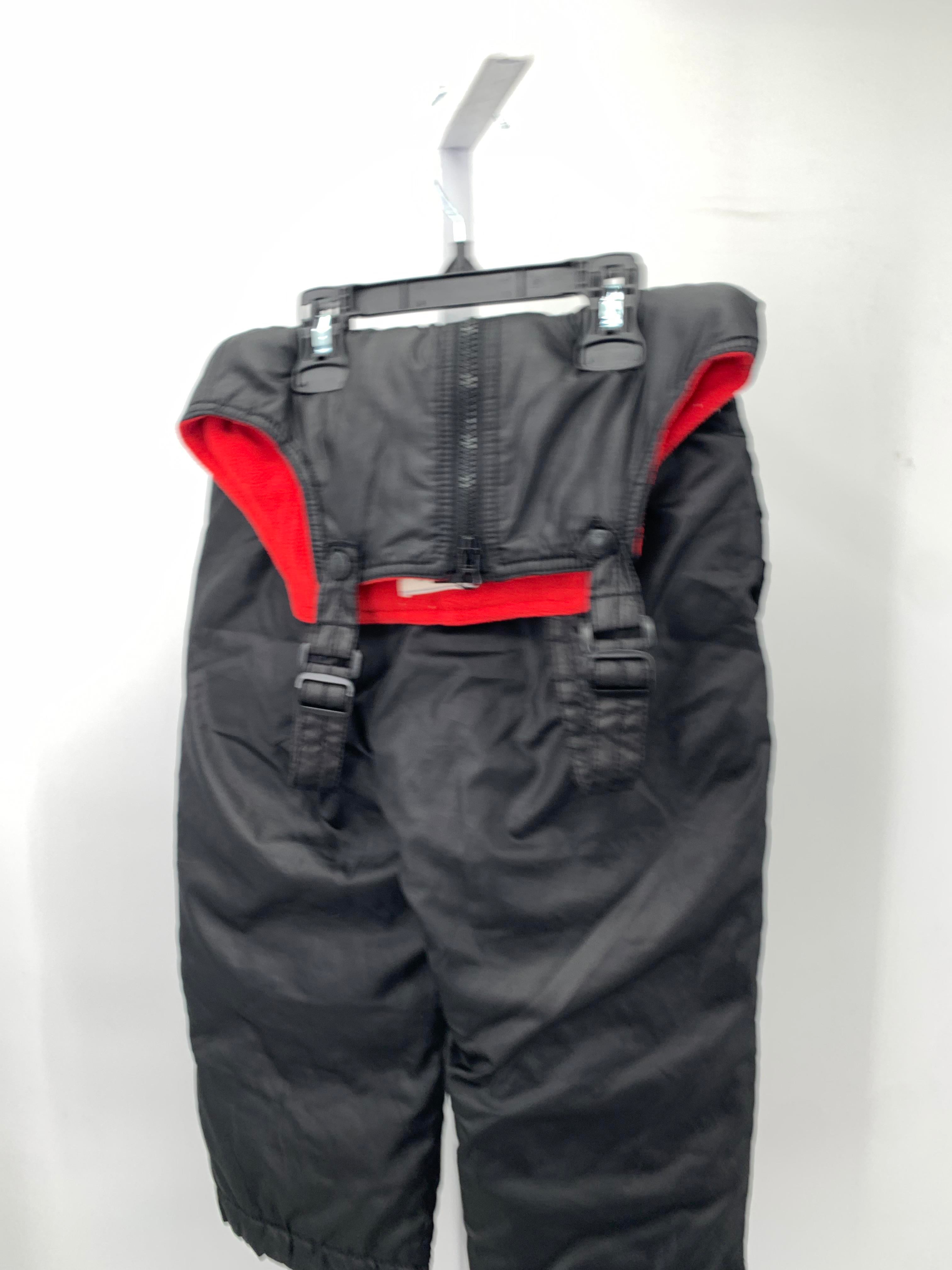 RED FLEECE LINED BIB SNOW PANTS