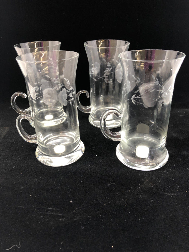 NIB PRINCESS HOUSE CRYSTAL GLASSES W/LOW HANDLE.