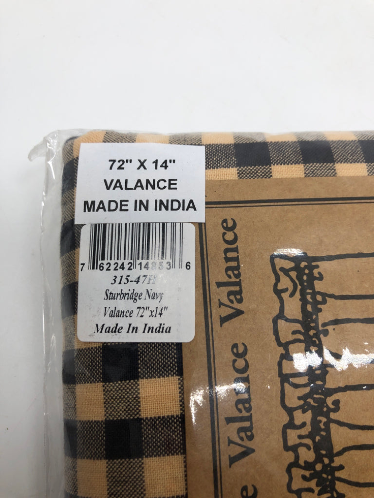 NIP STURBRIDGE NAVY CHECKERED VALANCE.