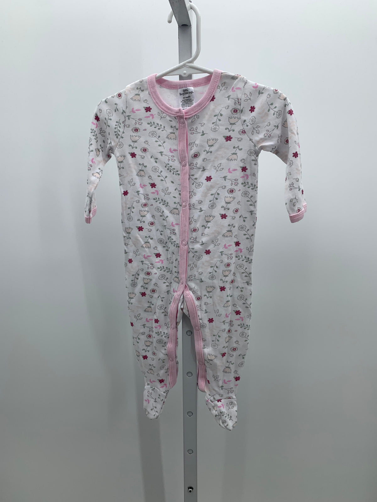 Size 3-6 Months Girls Long Slv. Romper