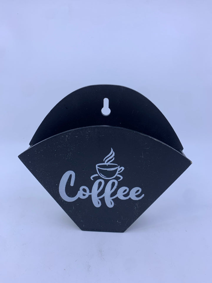 BLACK COFFEE FILTER WALL HANGING POCKET.