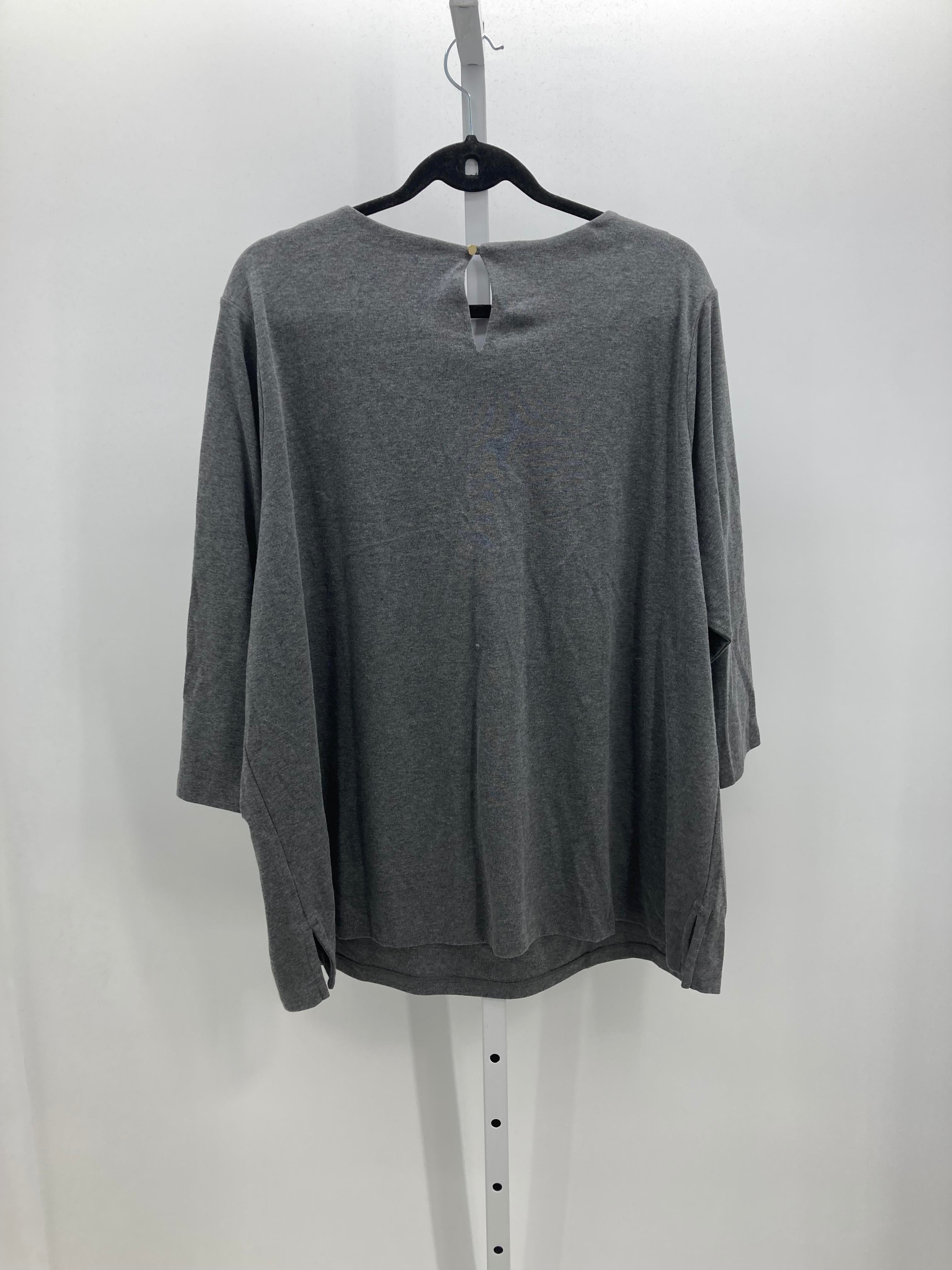 Lands End Size 2X Womens 3/4 Sleeve Shirt