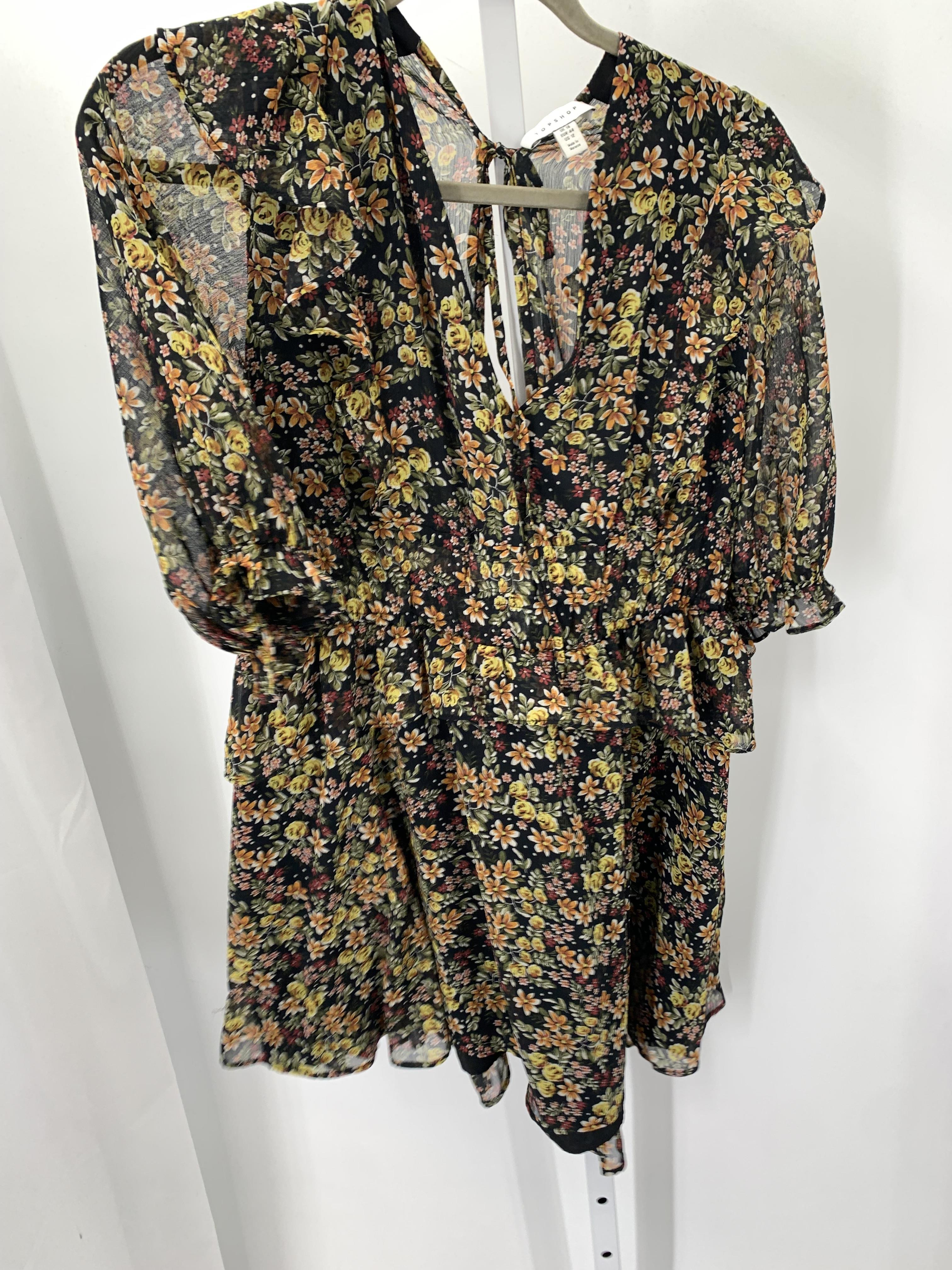 Topshop Size 12 Misses Short Sleeve Dress