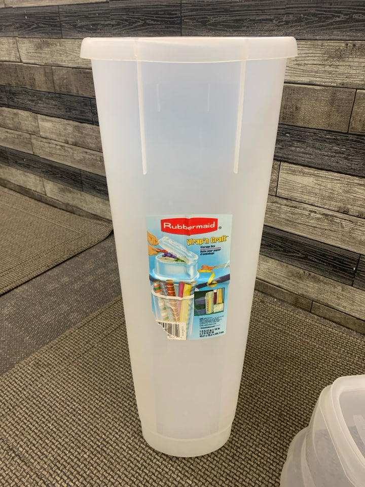 CLEAR PLASTIC WRAP'N CRAFT WRAPPING PAPER HOLDER.