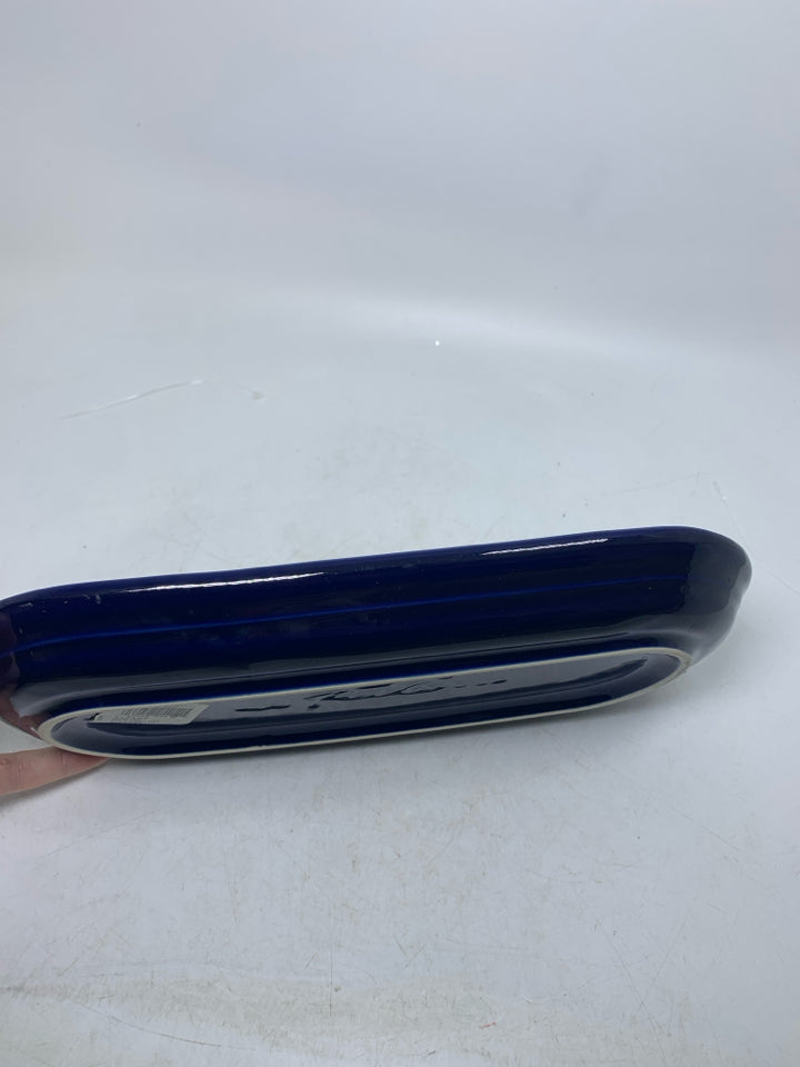 FIESTAWARE COBALT BLUE BREAD TRAY SERVING PLATTER.