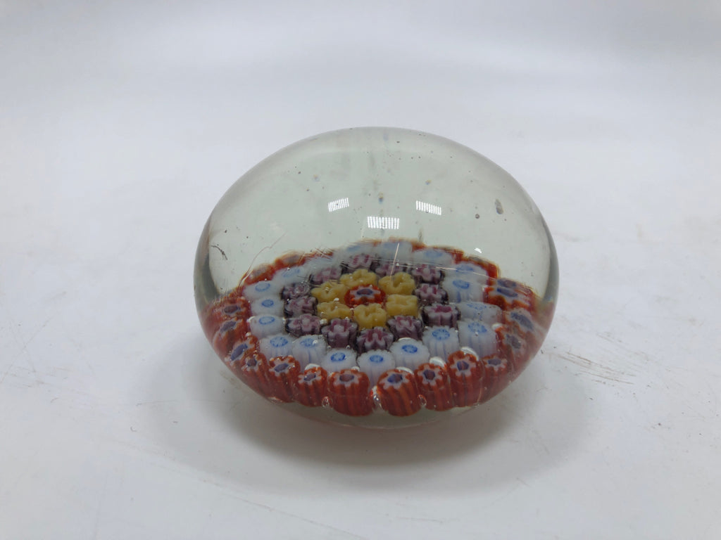 MILLEFIORI GLASS PAPERWEIGHT.