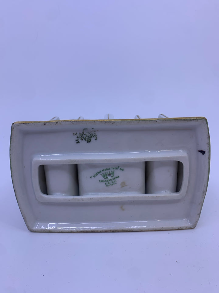 VTG FLORAL TOAST SERVER.