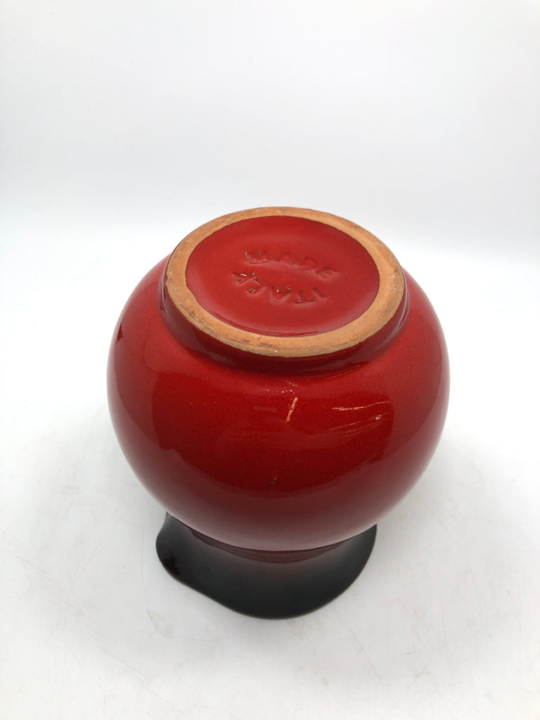 RED CERAMIC PITCHER MADE IN ITALY.