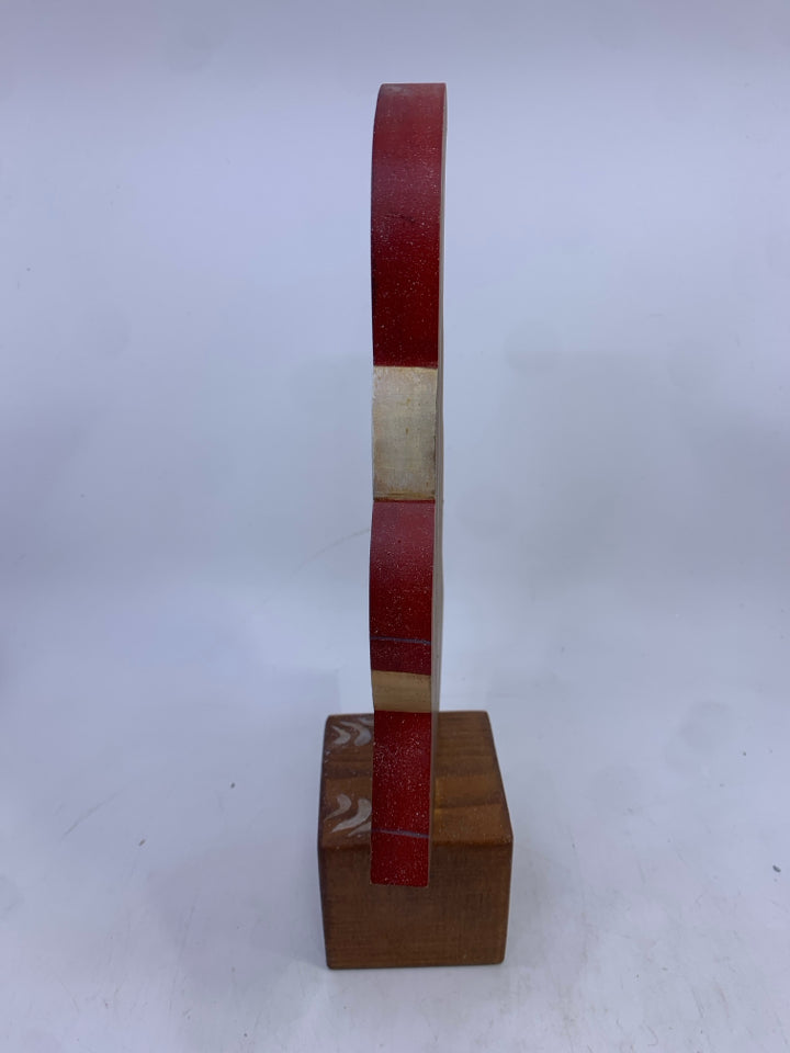 WOOD SANTA "JOY" BLOCK.