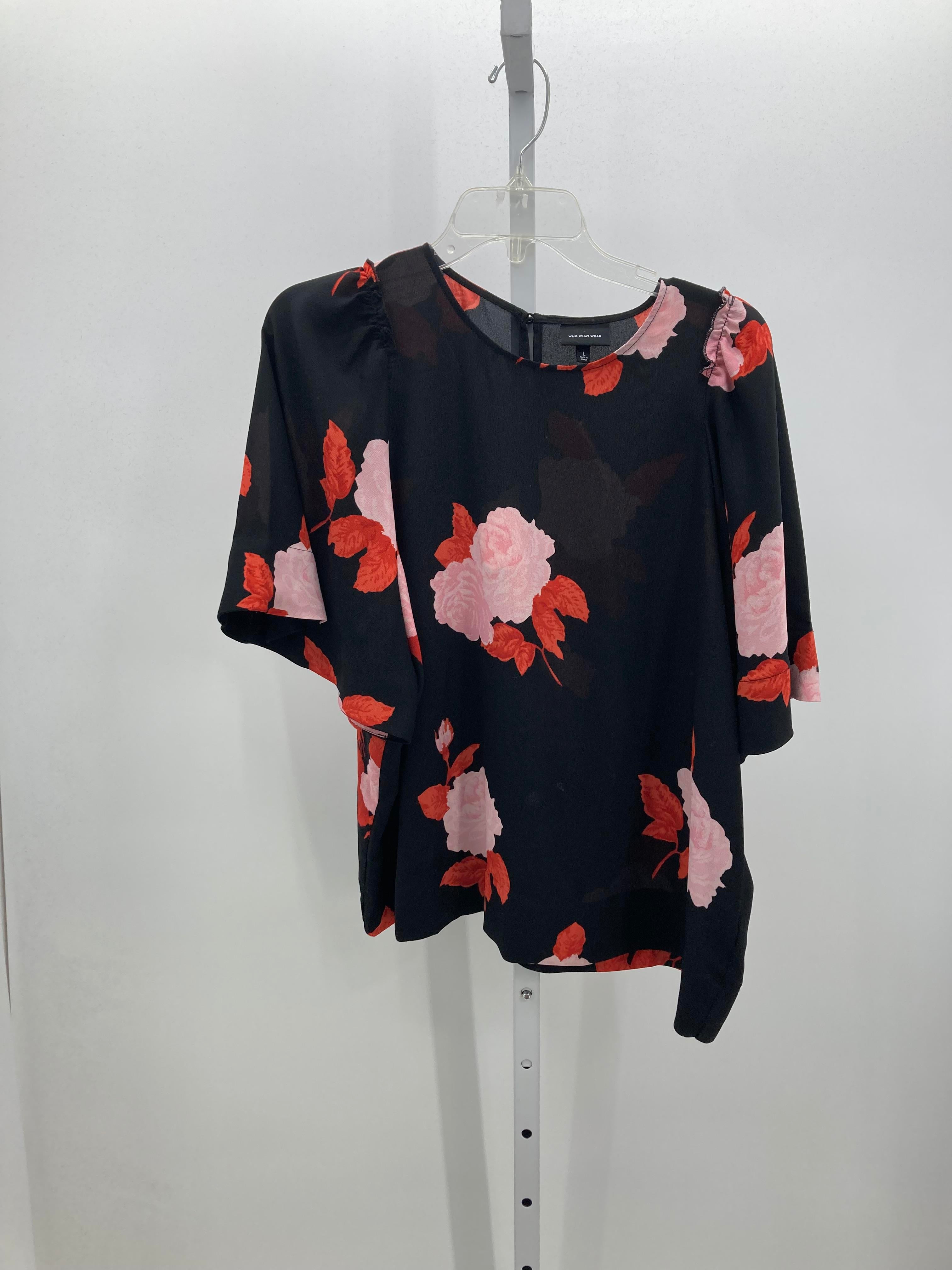 Who What Wear Size Large Misses Short Sleeve Shirt